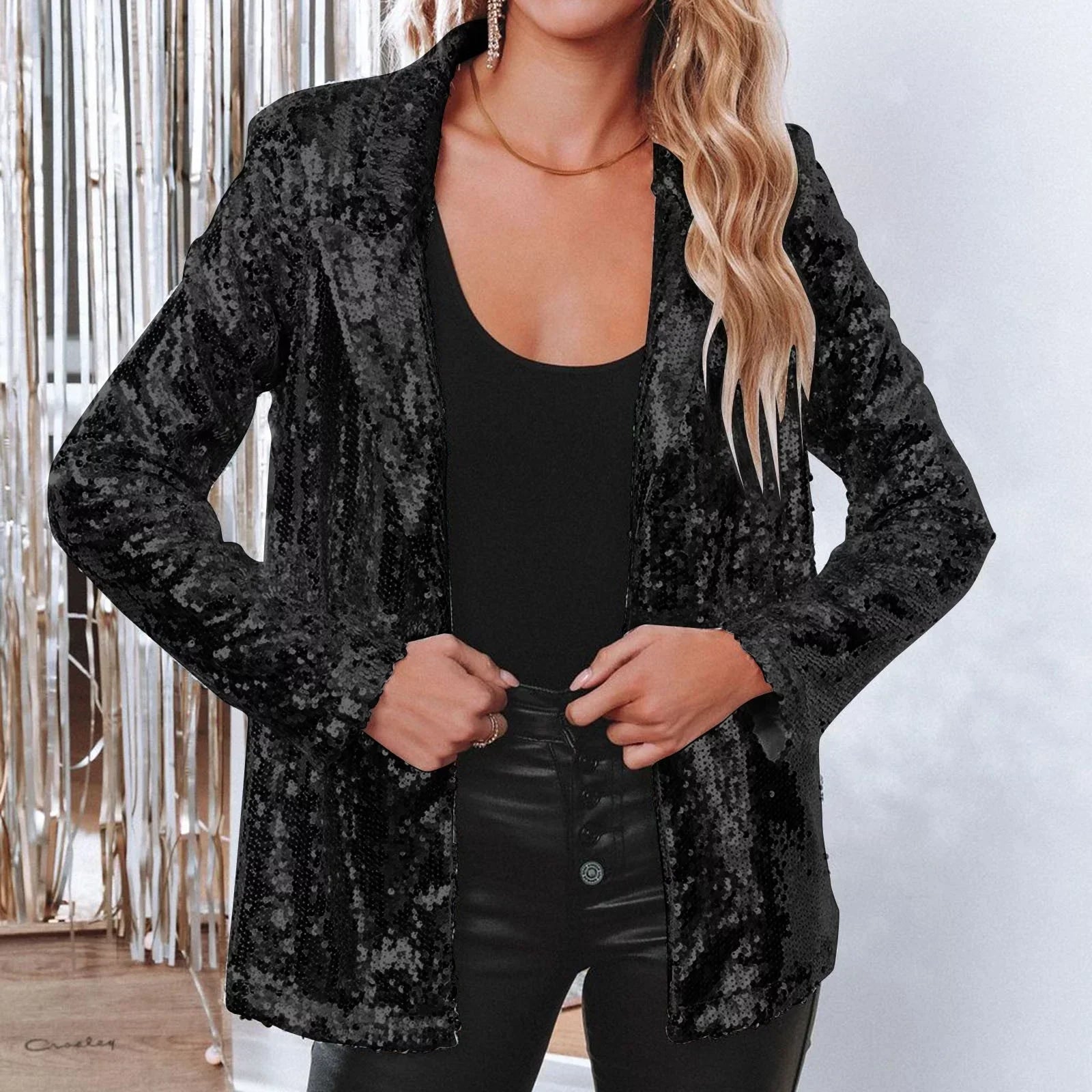 Dame Blazer med Paljetter 3