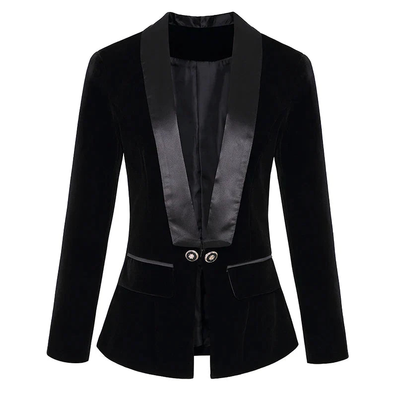Dame Blazer med Satengslag 7