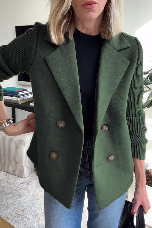 Dame Blazer med Strikkede Ermer 11