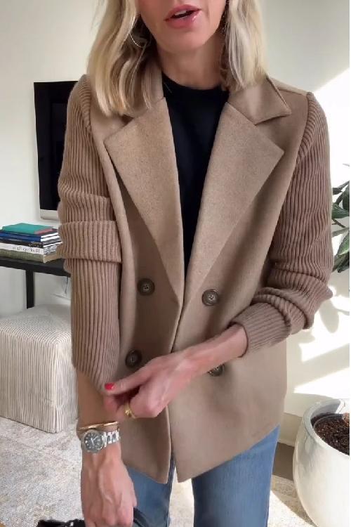 Dame Blazer med Strikkede Ermer 2