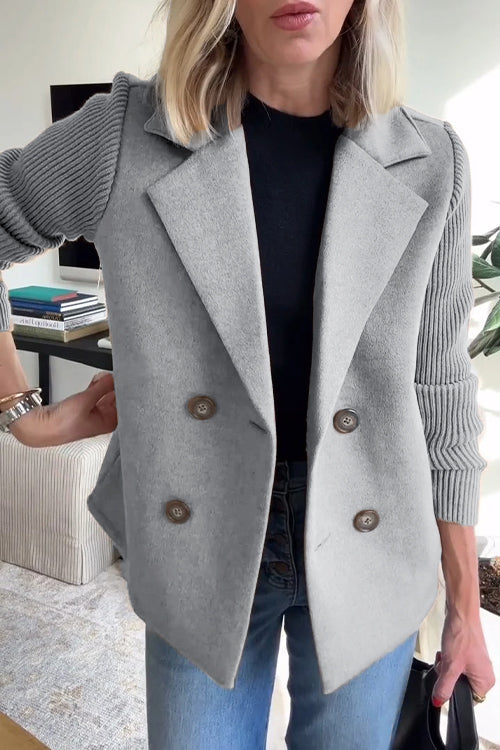 Dame Blazer med Strikkede Ermer 7
