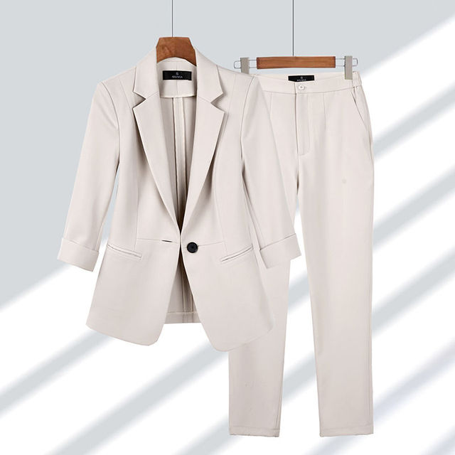 Dame Blazer og Bukse Ensemble Moderne Styling 0