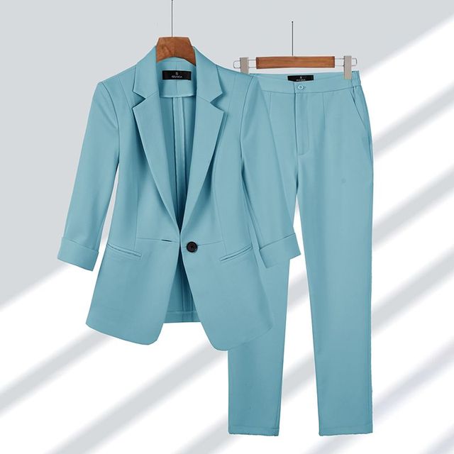 Dame Blazer og Bukse Ensemble Moderne Styling 2
