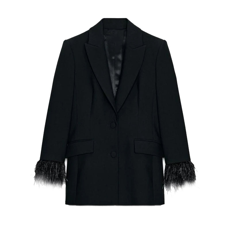 Dame Blazer og Bukse Sett med Skulderputer 10