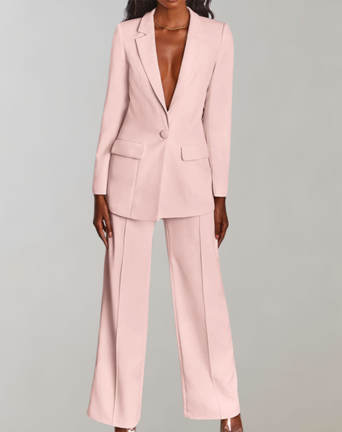 Dame Blazer og Bukser Sett 2