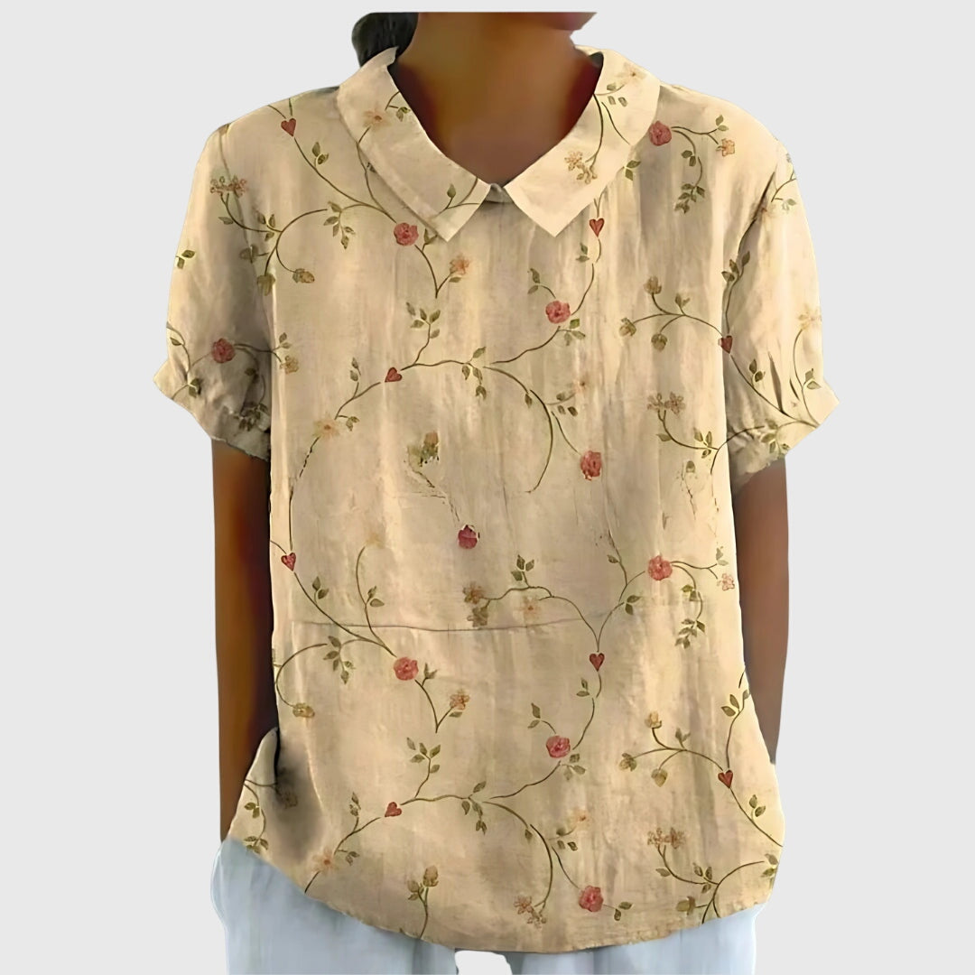 Dame Blomster Bluse Uformell Stil 2