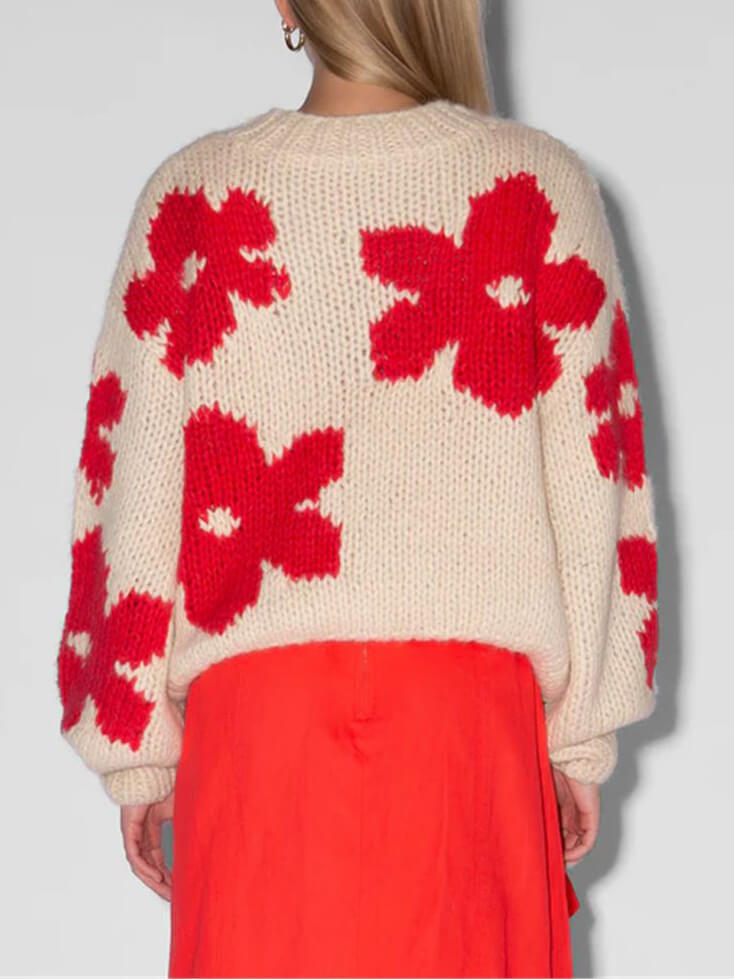Dame Blomstergenser Rund Hals 4
