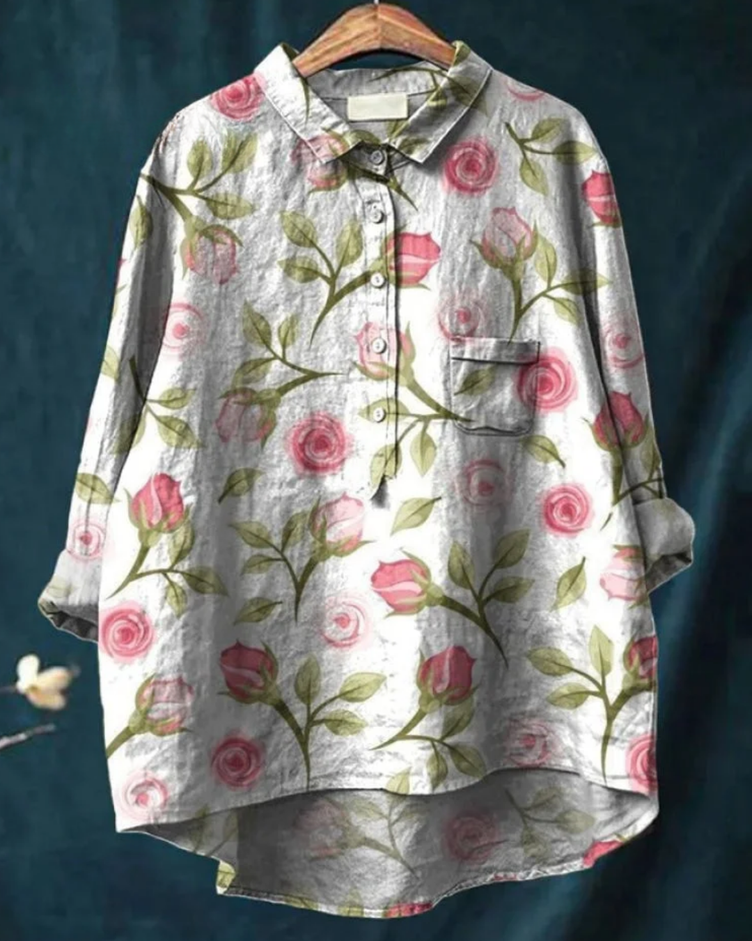 Dame Blomsterskjorte med Knapper 4