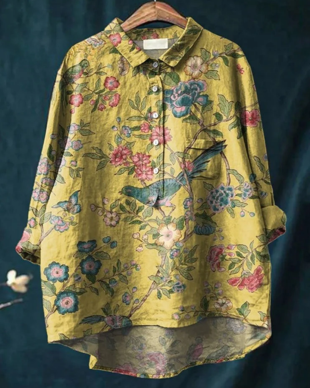 Dame Blomsterskjorte med Knapper 8