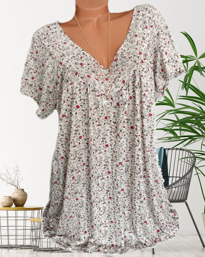 Dame Bluse Dina V-Ausschnitt Lett Stoff 1