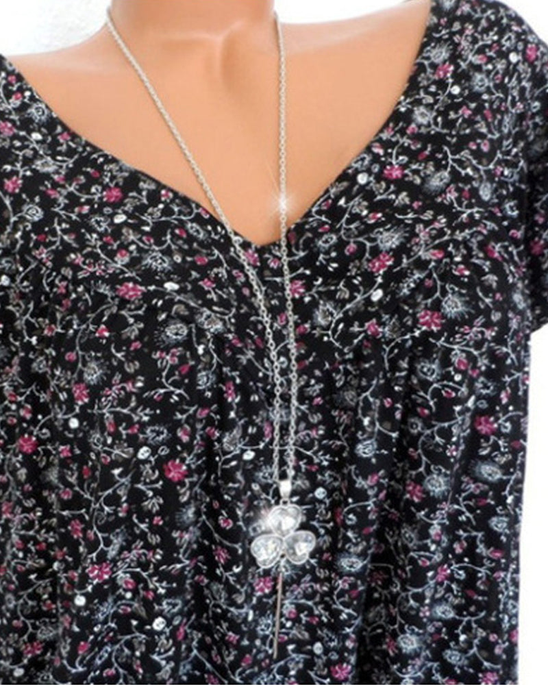 Dame Bluse Dina V-Ausschnitt Lett Stoff 4