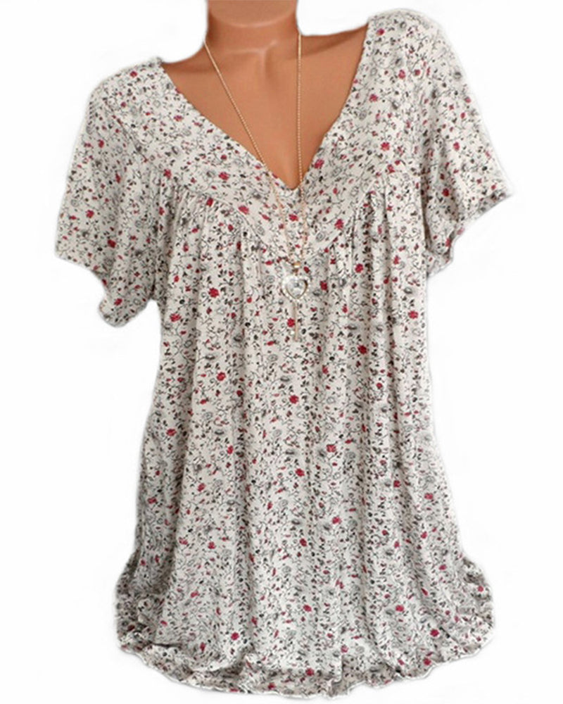 Dame Bluse Dina V-Ausschnitt Lett Stoff 5