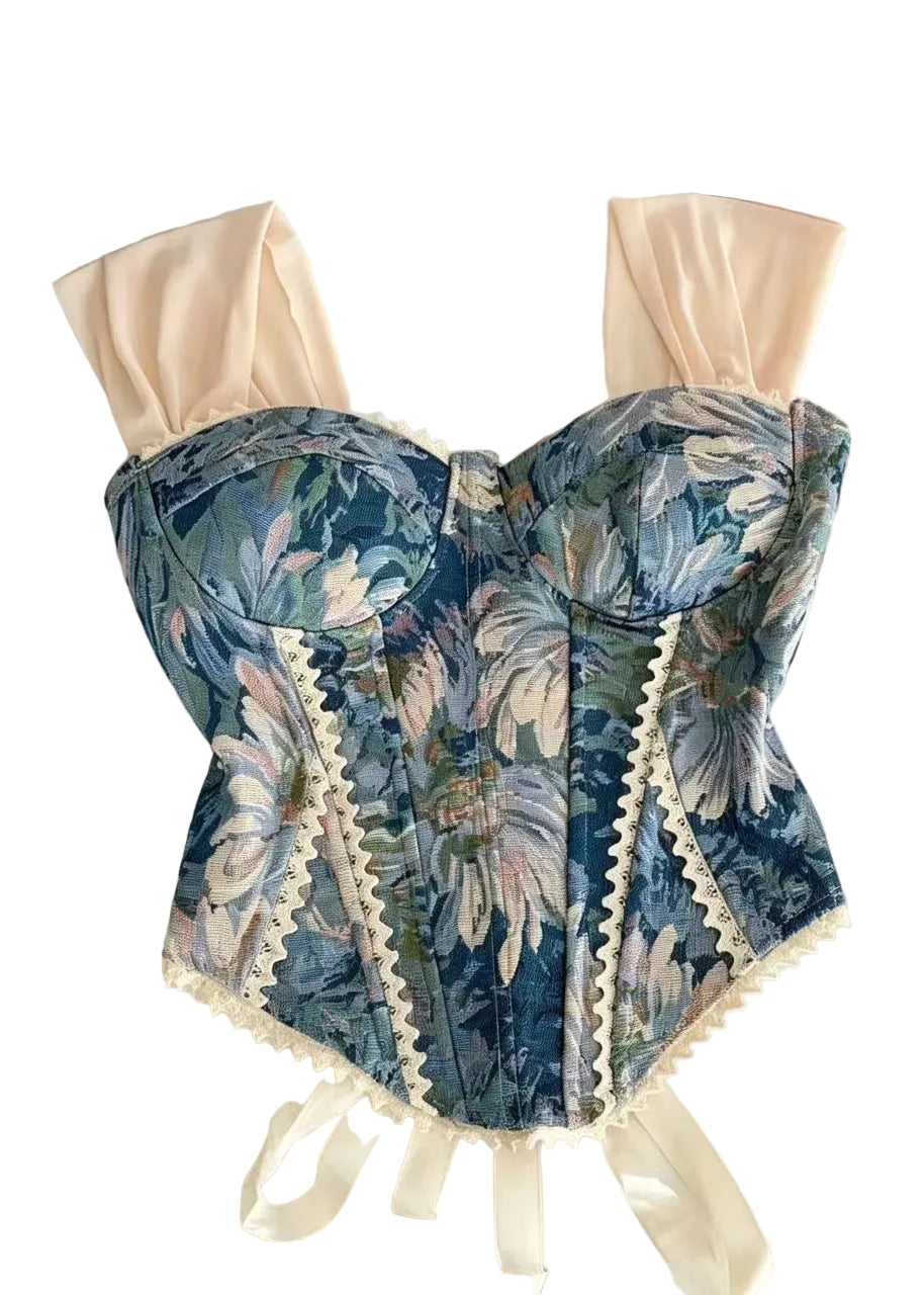 Dame Bluse Jacquard Snøring Patchwork 0