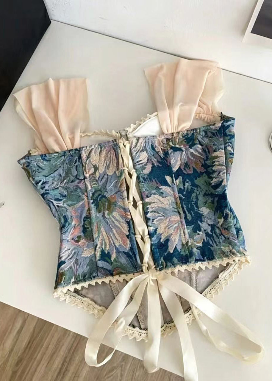 Dame Bluse Jacquard Snøring Patchwork 1