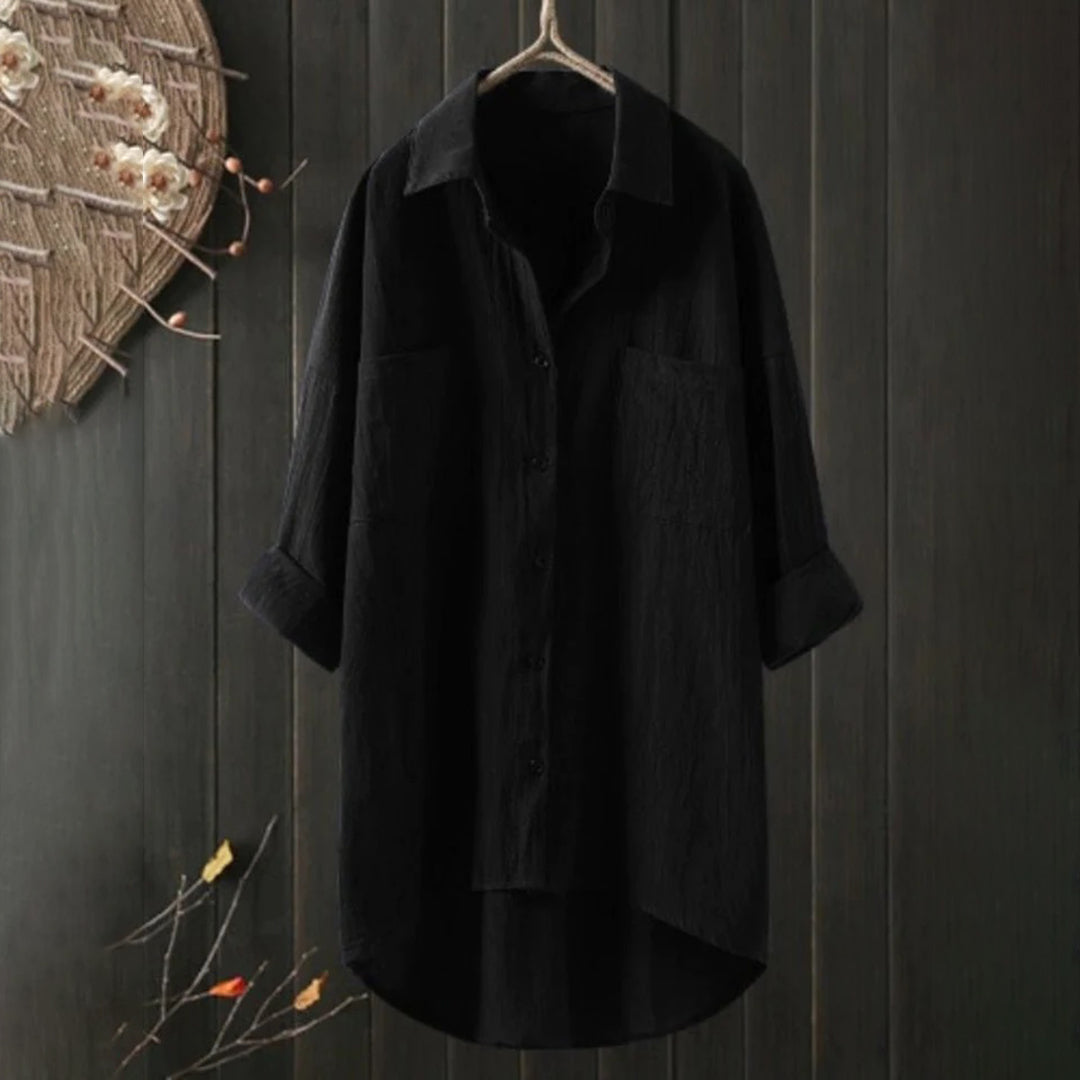 Dame Bluse Oversize Langermet 4