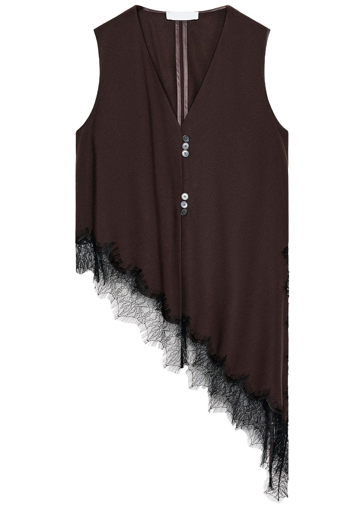 Dame Bluse V-hals Patchwork Ermeløs 4