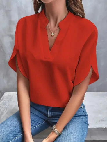 Dame Bluse V-hals Uformell 6