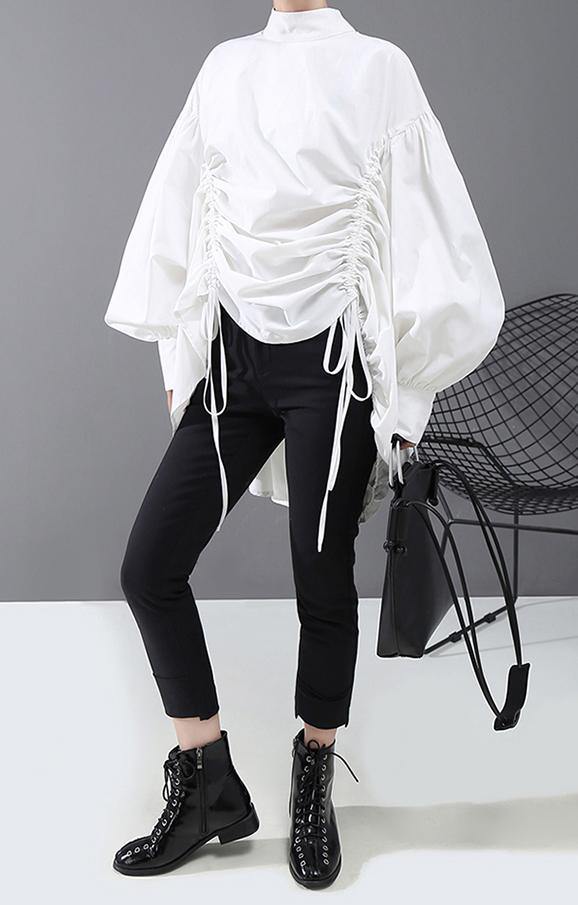 Dame Bluse med Lantern Sleeve Casual Stil 1