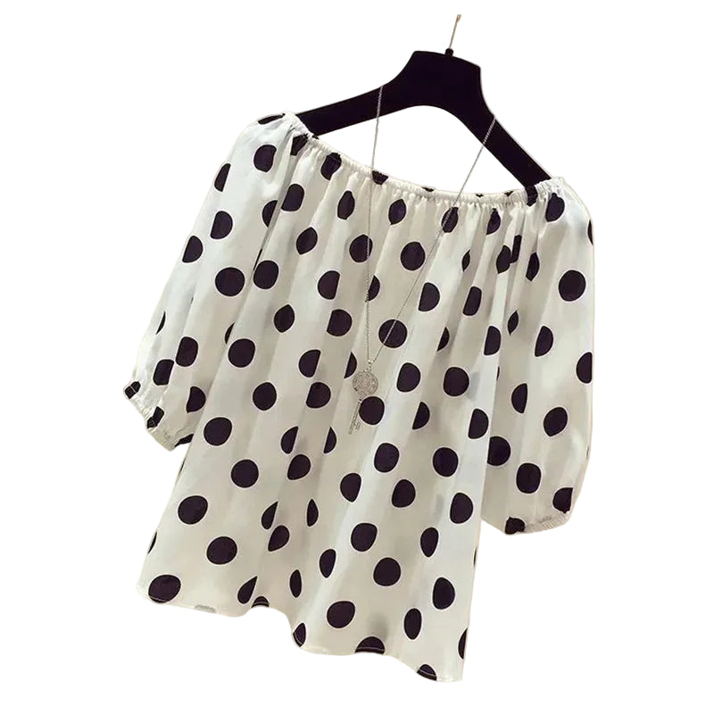Dame Bluse med Polka Dot Mønster 2