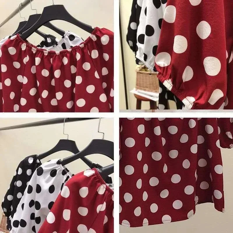 Dame Bluse med Polka Dot Mønster 4