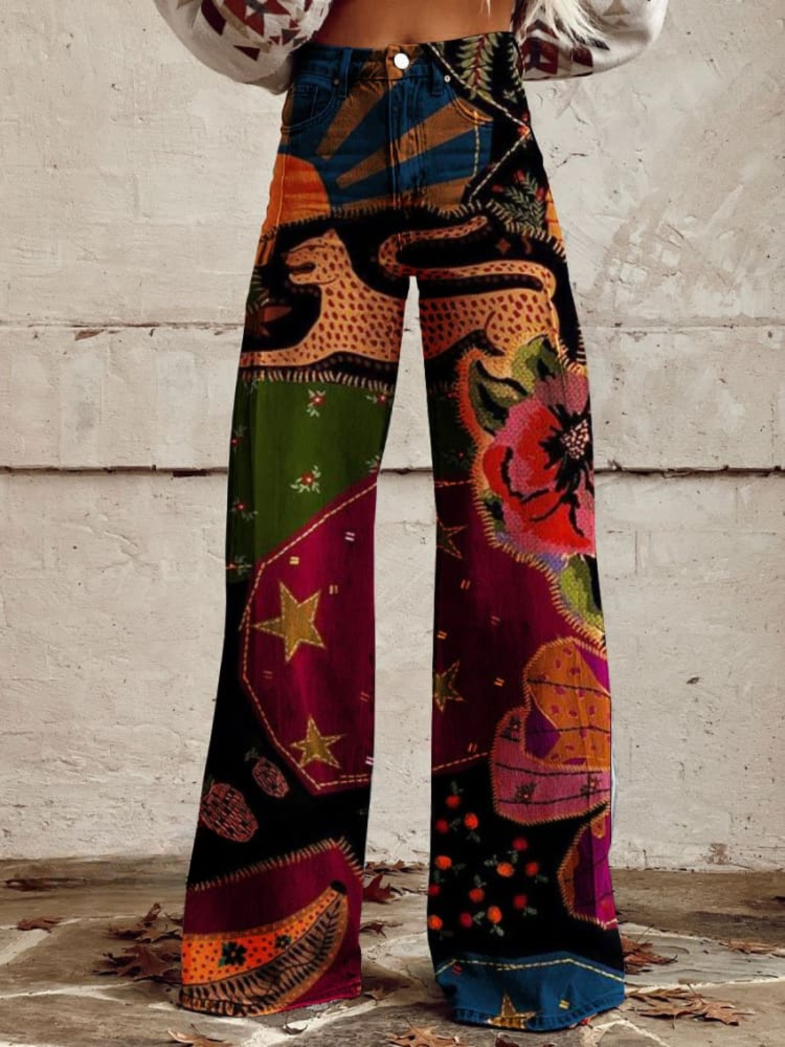 Dame Boho Bukser Løse Vintage 1