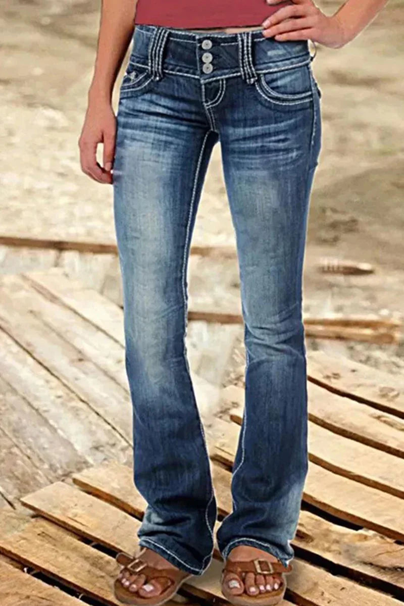 Dame Bootcut Jeans med Høy Midje 2