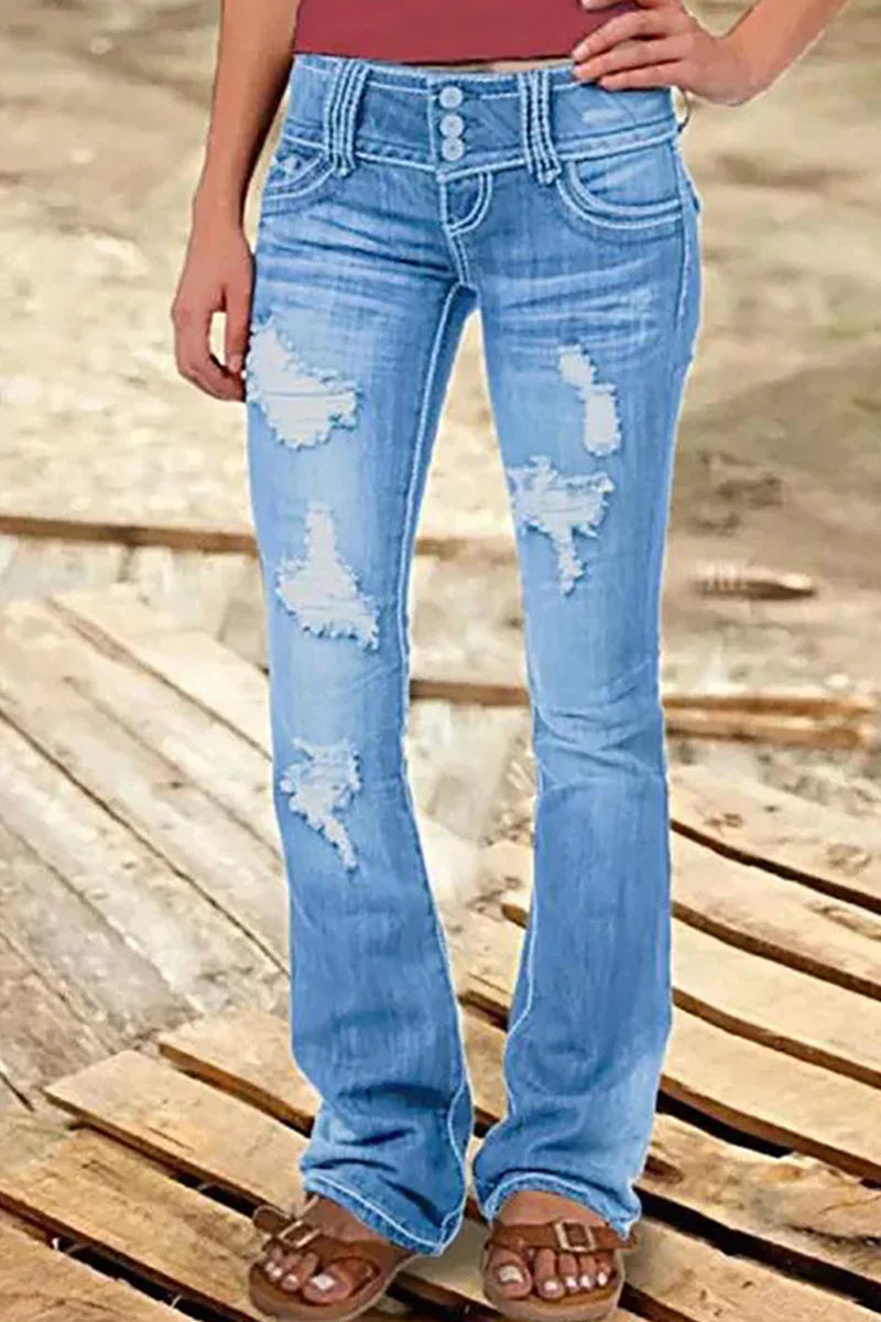 Dame Bootcut Jeans med Høy Midje 3