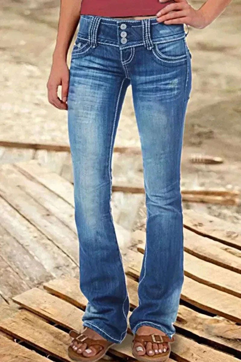 Dame Bootcut Jeans med Høy Midje 4
