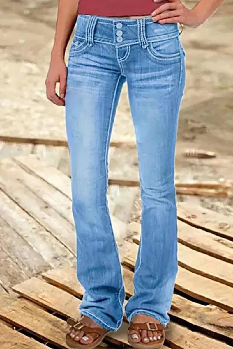 Dame Bootcut Jeans med Høy Midje 5