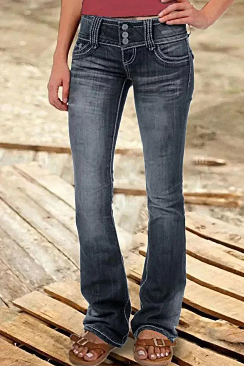 Dame Bootcut Jeans med Høy Midje 6
