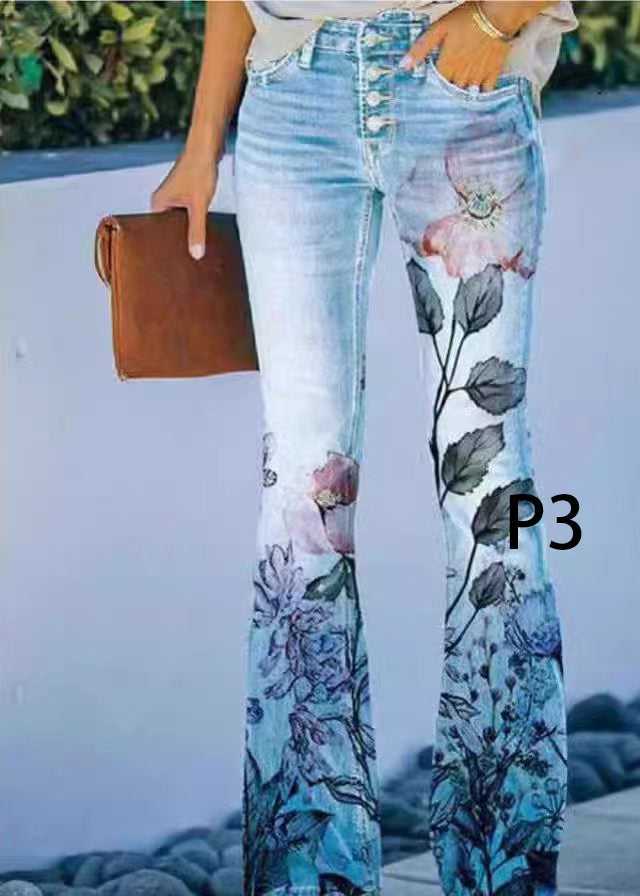 Dame Bukser Flare Høy Midje Moderne Stil 2