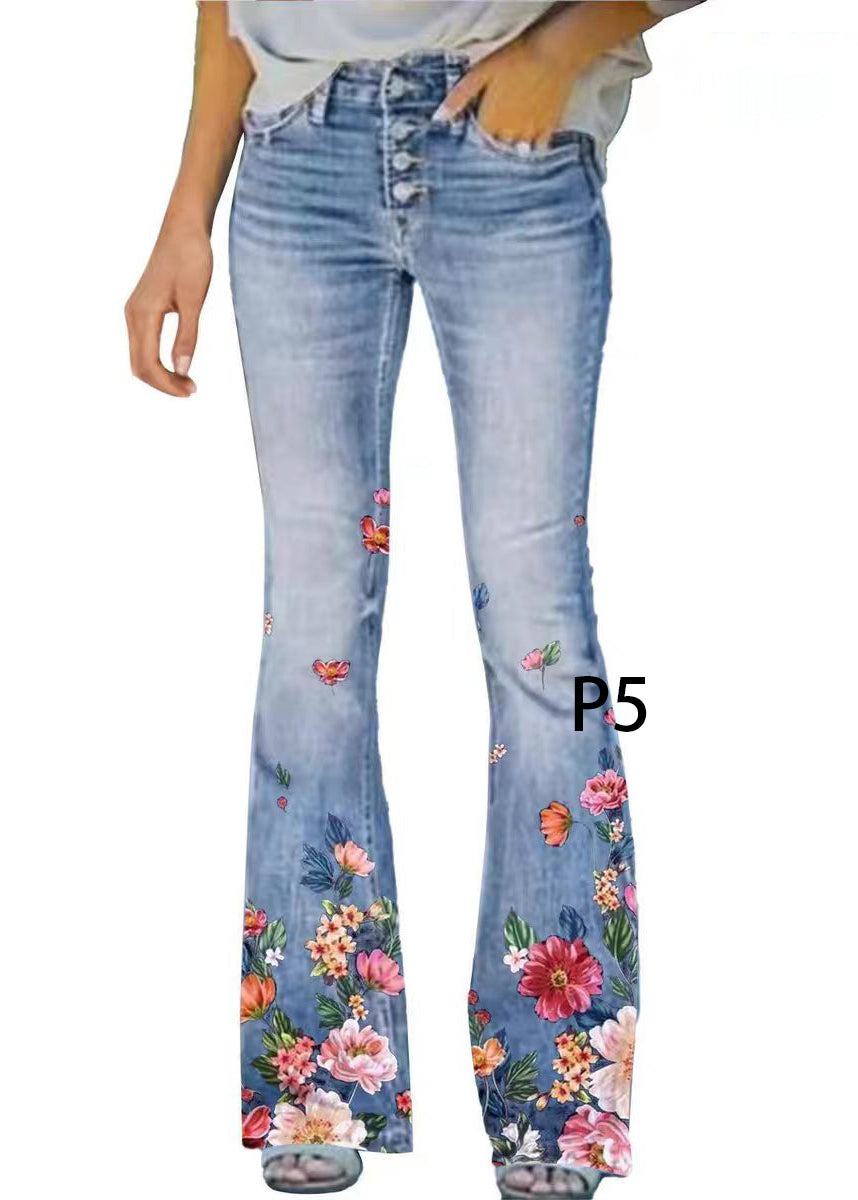 Dame Bukser Flare Høy Midje Moderne Stil 4
