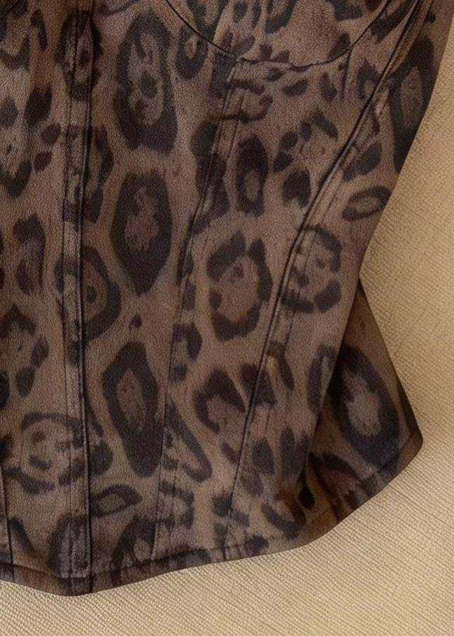 Dame Bustier Topp Leopardmønster Sommerstil 3