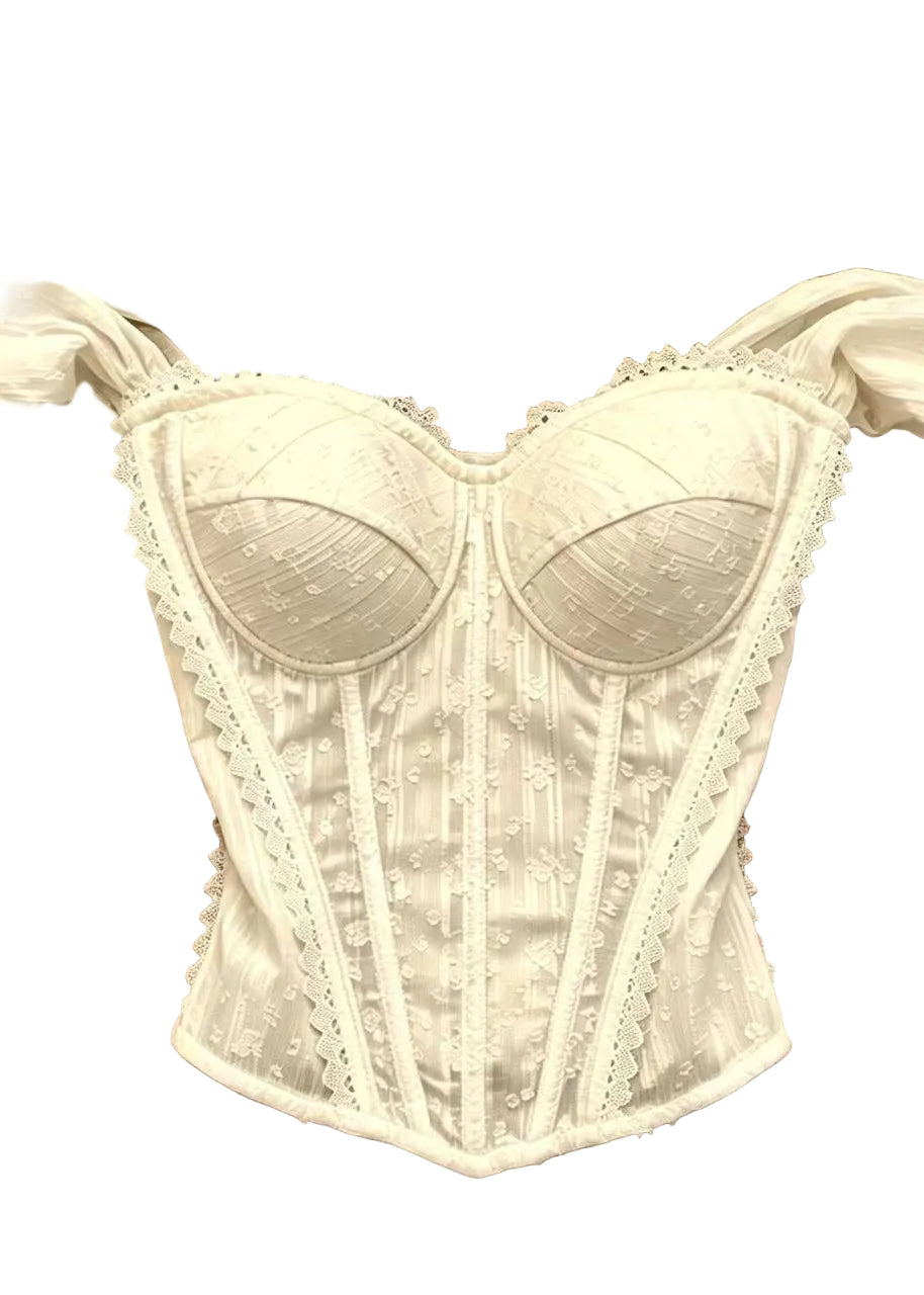 Dame Bustier Topp Patchwork Design 0