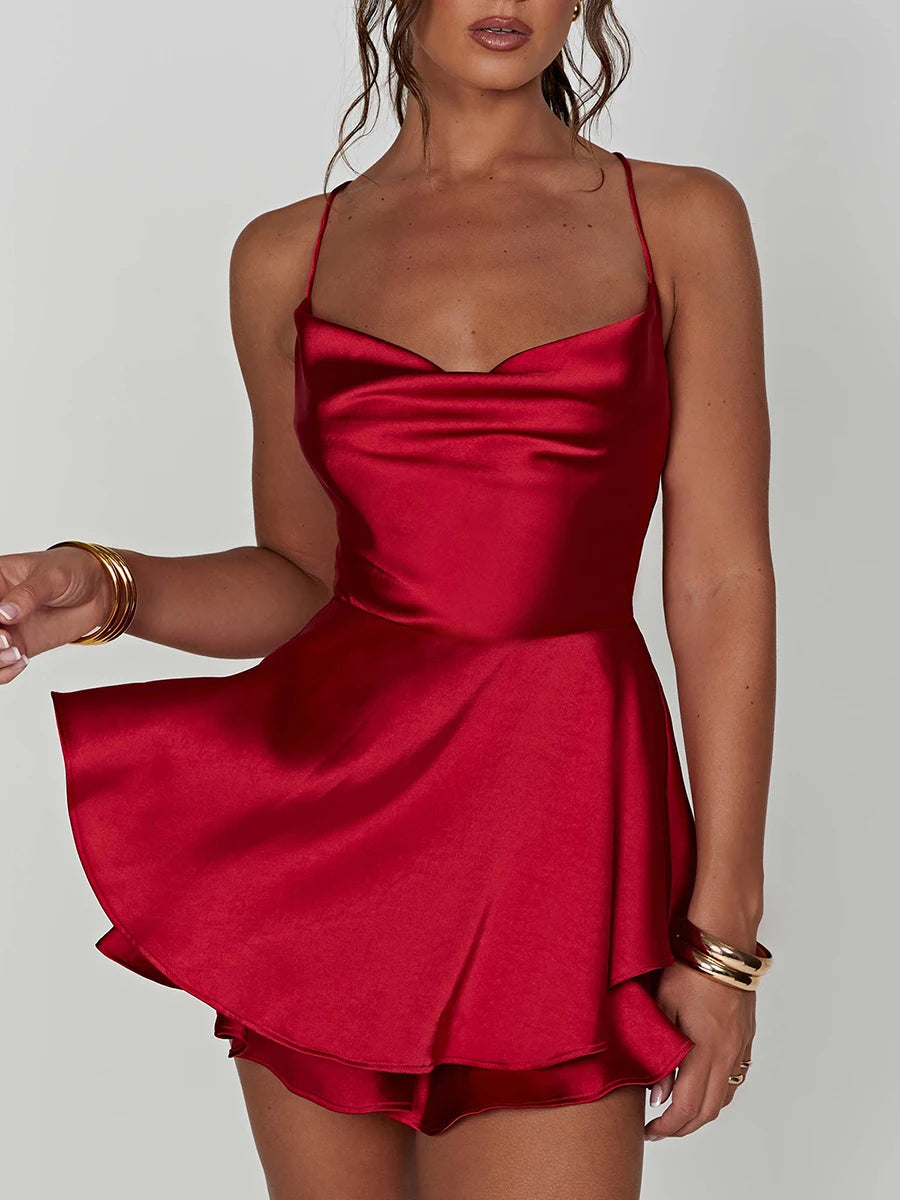 Dame Cami Playsuit med Cowl Neck 5