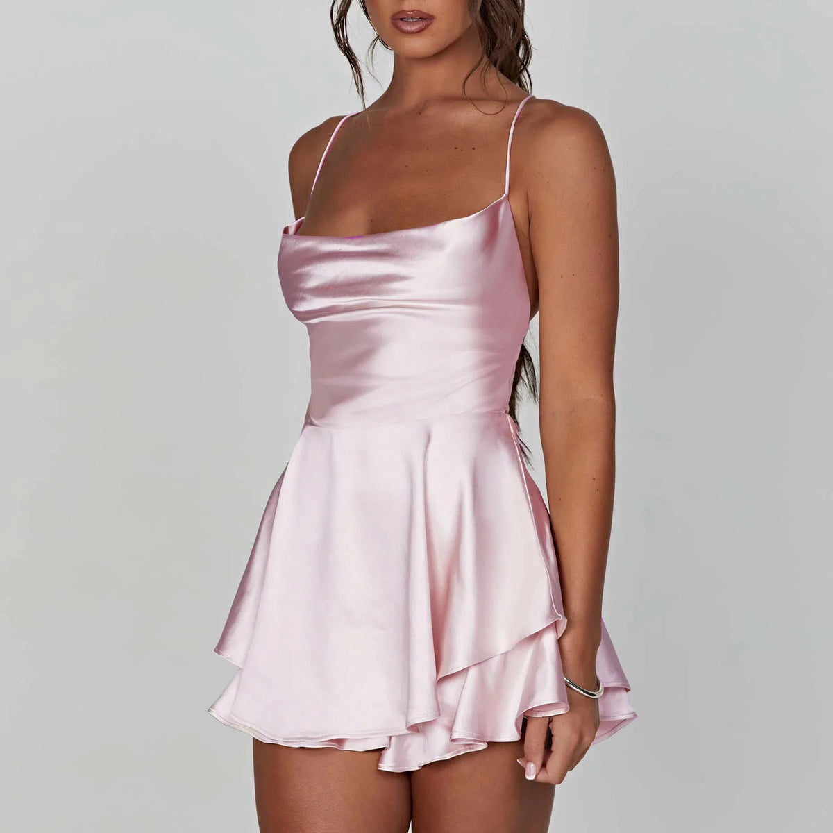 Dame Cami Playsuit med Cowl Neck 6