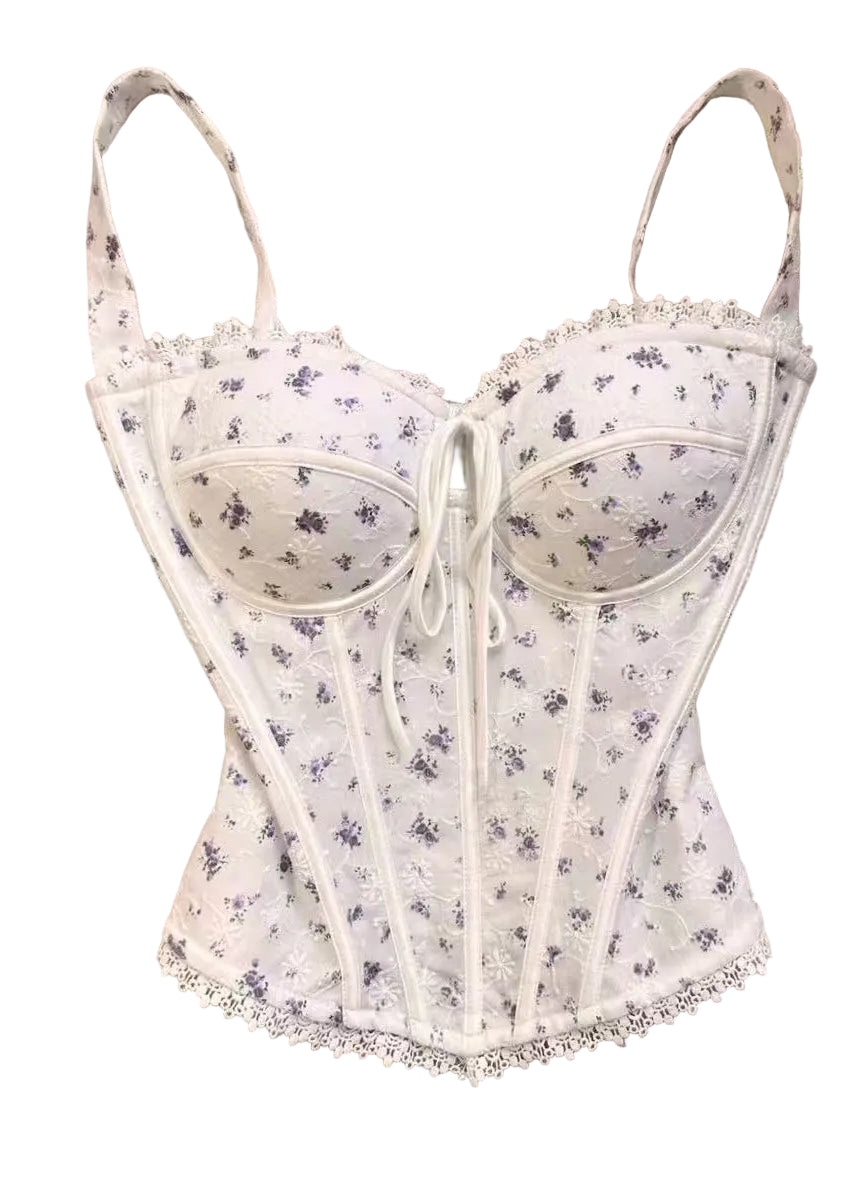 Dame Cami Tank Top Med Snøring og Trykk 0