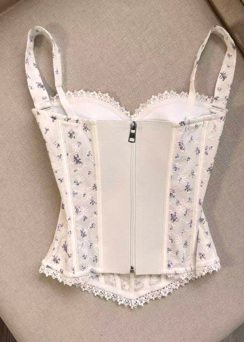 Dame Cami Tank Top Med Snøring og Trykk 1