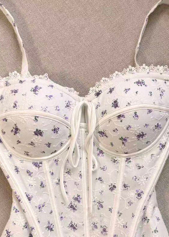 Dame Cami Tank Top Med Snøring og Trykk 2