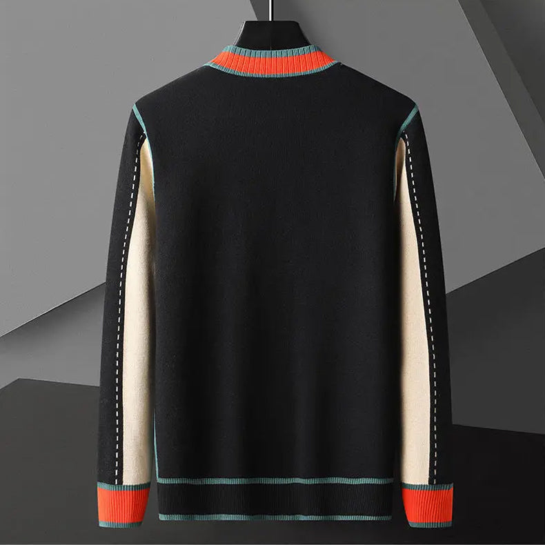 Dame Cardigan Geometrisk Design Strikket 2