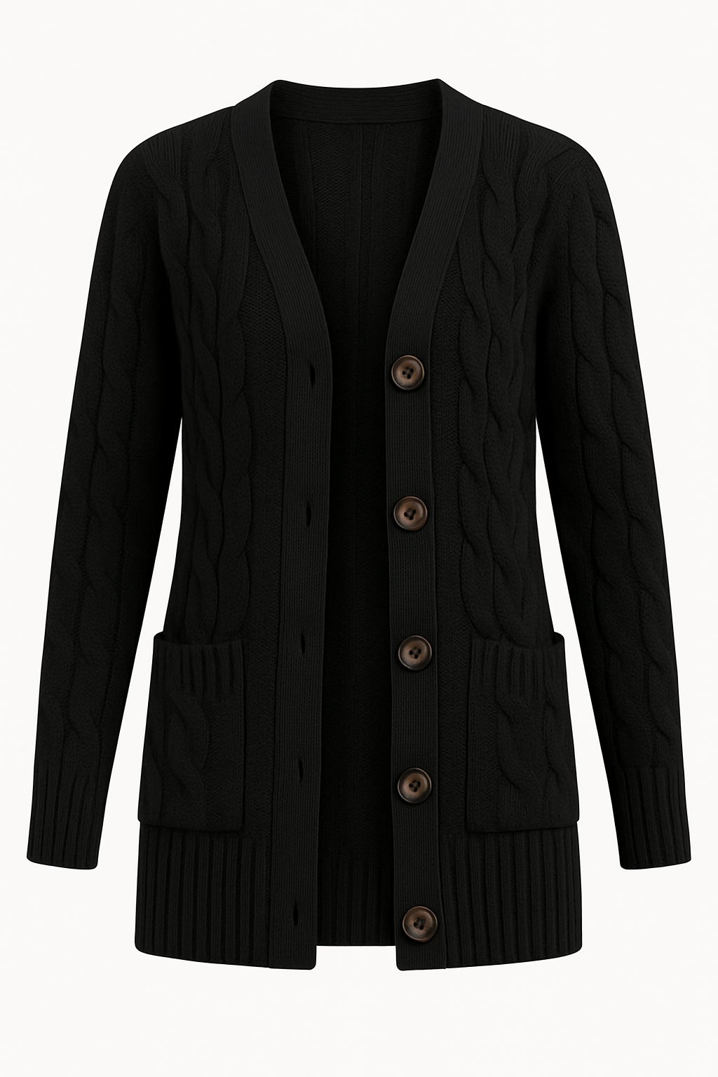 Dame Cardigan Kabelstrikket Vårstil 2