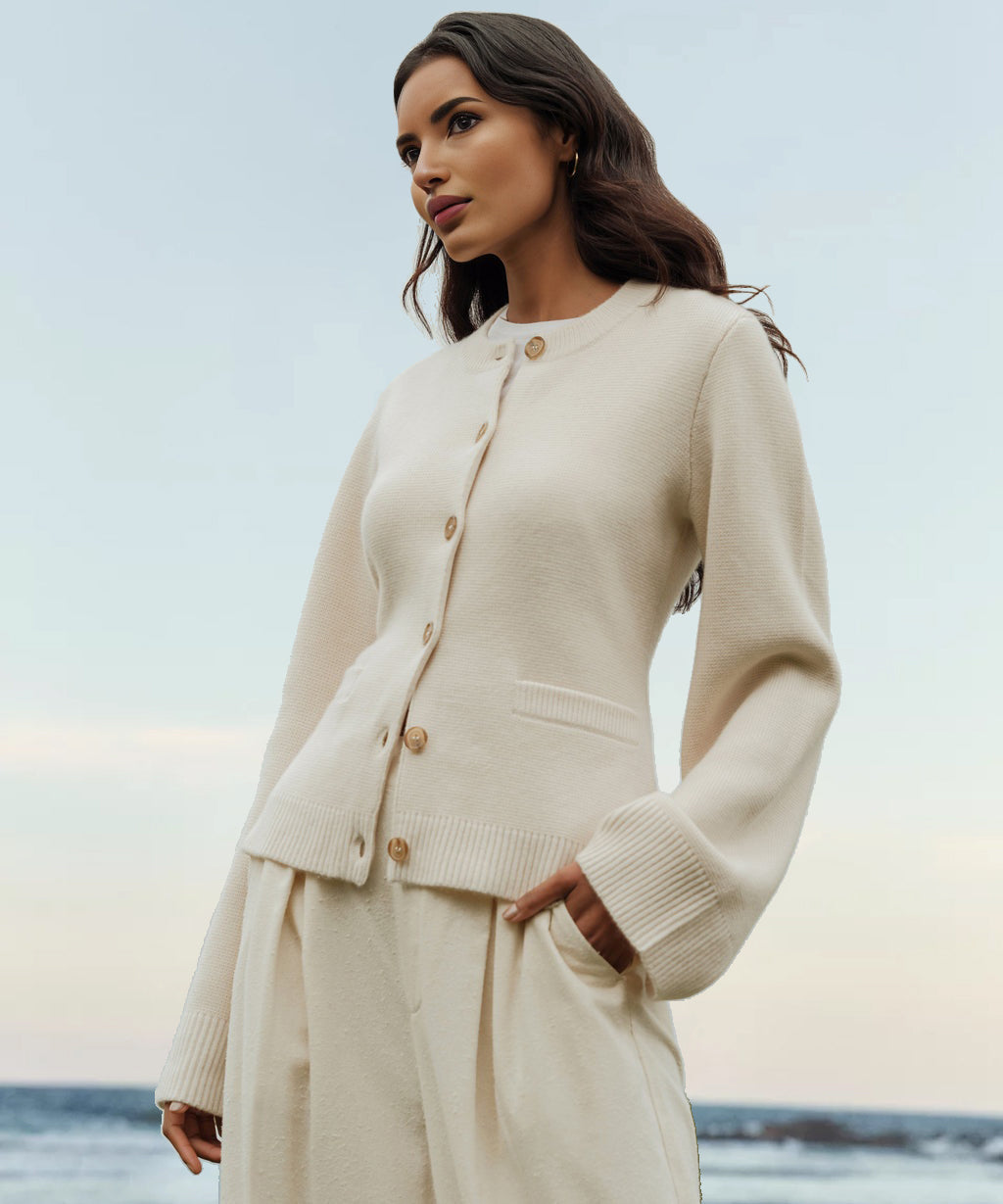 Dame Cardigan i Kashmir med Knapper 1