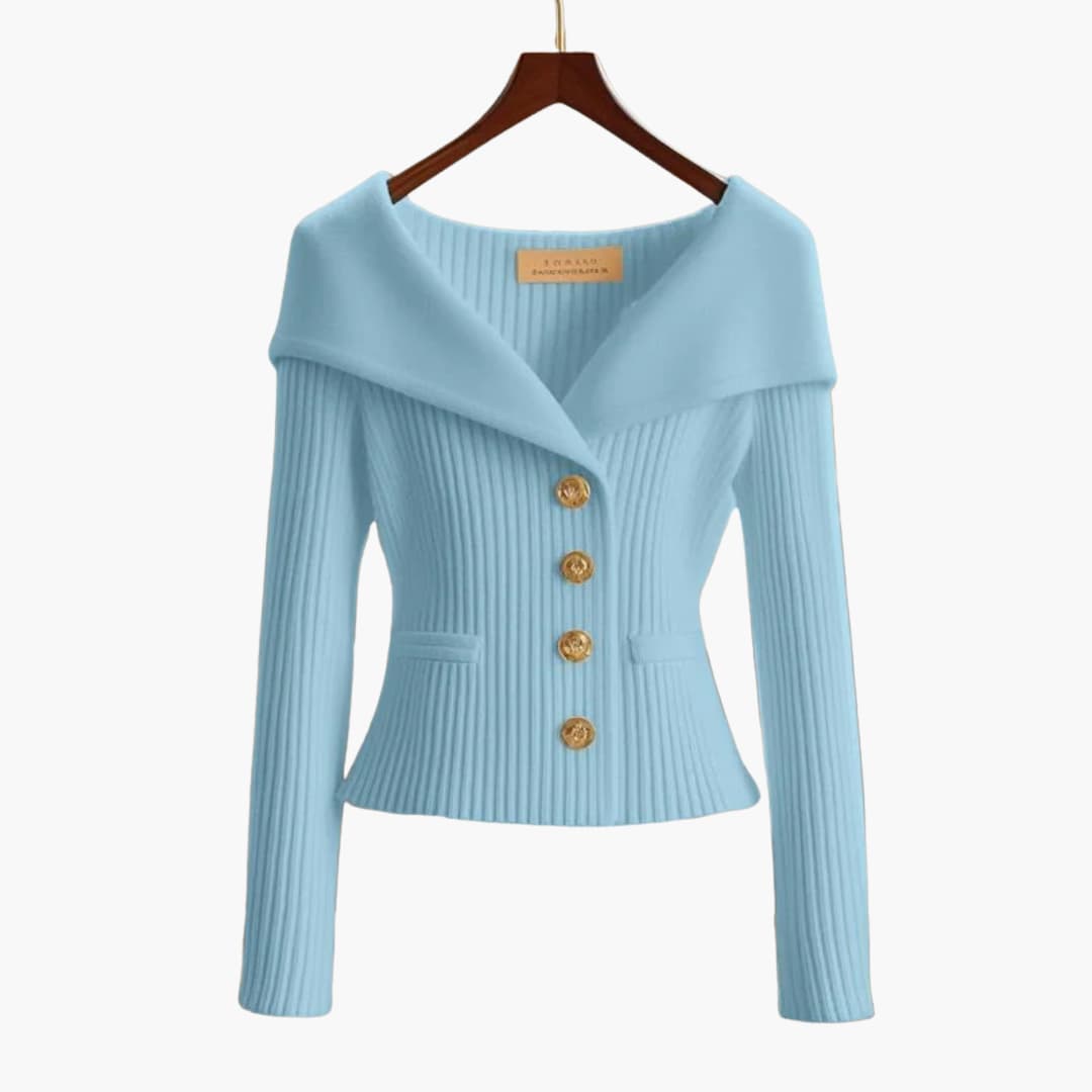 Dame Cardigan med Ribbet Design 4