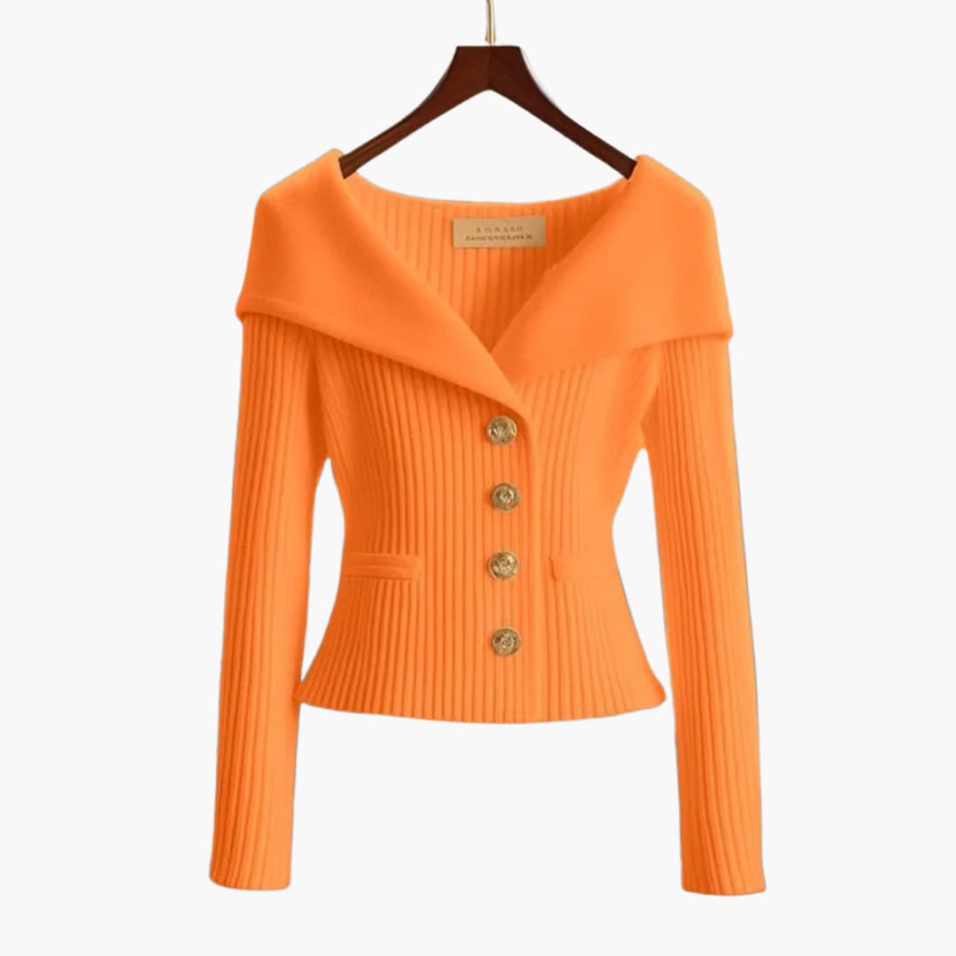 Dame Cardigan med Ribbet Design 8
