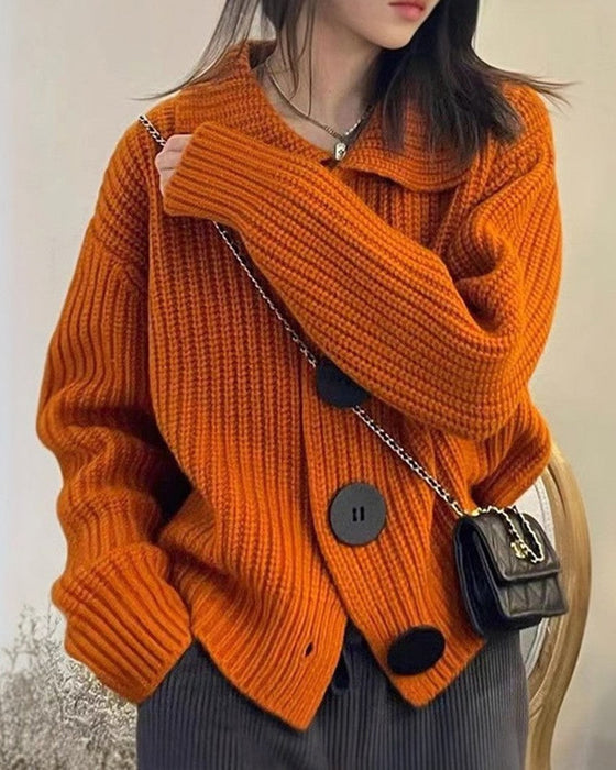 Dame Cardigan med Store Knapper 4