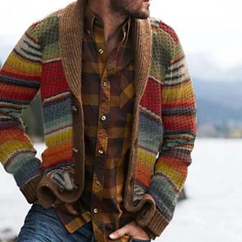 Dame Cardigan med Striper 0