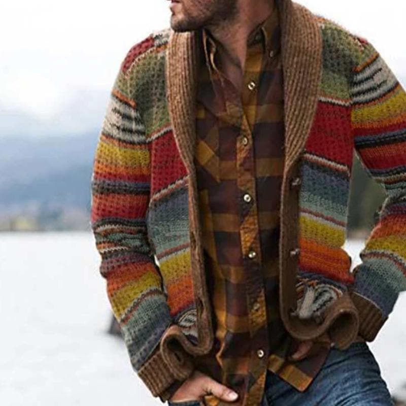 Dame Cardigan med Striper 2