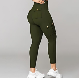 Dame Cargo Bukse Høy Midje Slim Fit 10