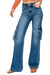 Dame Cargo Bukser Høy Midje Bred Jeans 0