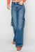 Dame Cargo Bukser Høy Midje Bred Jeans 1